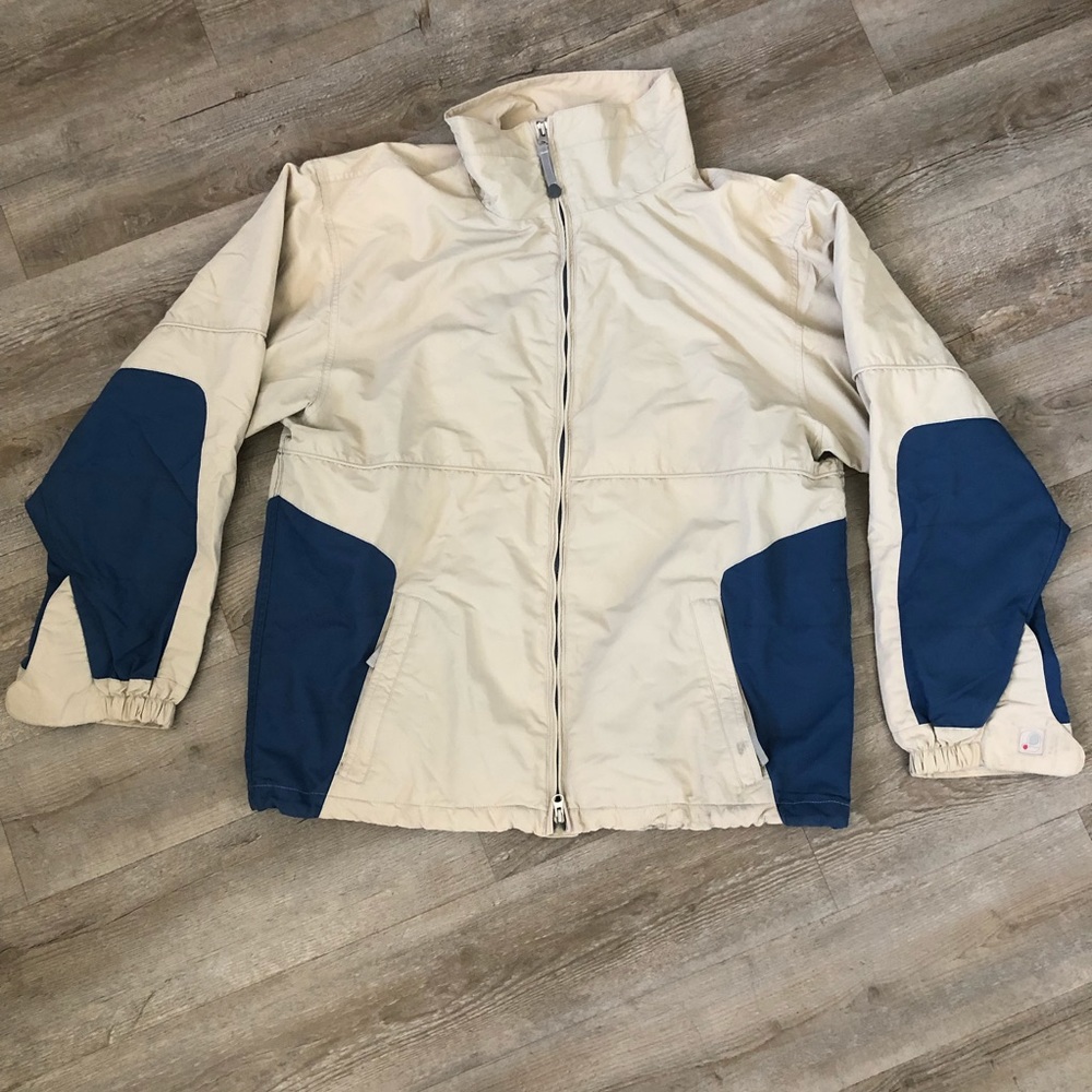 Burton Biolite Snowboard Ski Jacket Lightweight Beige Blue Vented Mens Size L